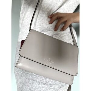 Kate Spade Leather Crossbody bag light gray NWOT